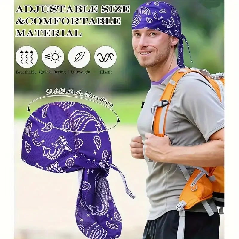 ❤️LIMITED 50% OFF🎁💨 Paisley Cooling Headscarf – Elastic Fit, No Pressure 🏃‍♂️🌿