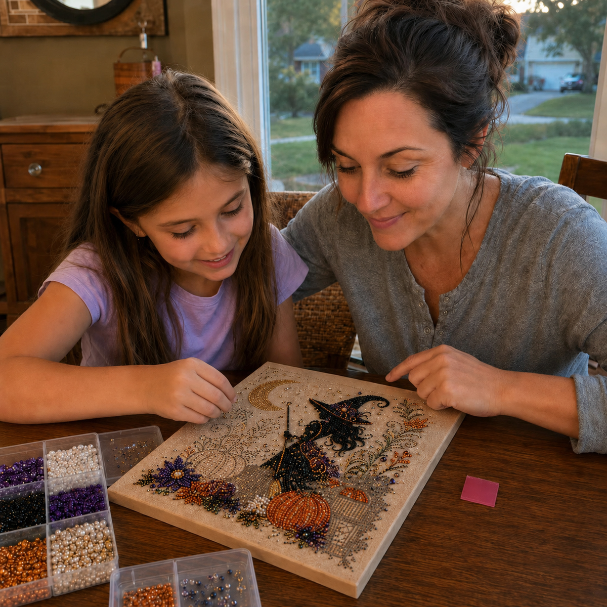 💥 Last Day 49% OFF – 👻✨ Halloween Pearl Art DIY Kit – Turn Tiny Pearls into Spooky-Cute Magic