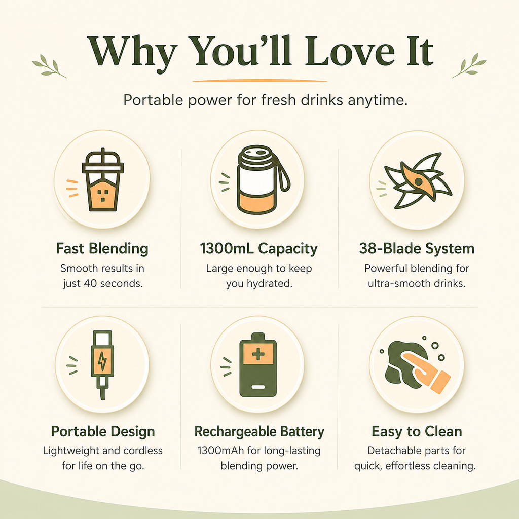 🍓 Portable Juicer Cup Blender – Fresh Smoothies & Shakes Anywhere