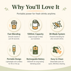 🍓 Portable Juicer Cup Blender – Fresh Smoothies & Shakes Anywhere