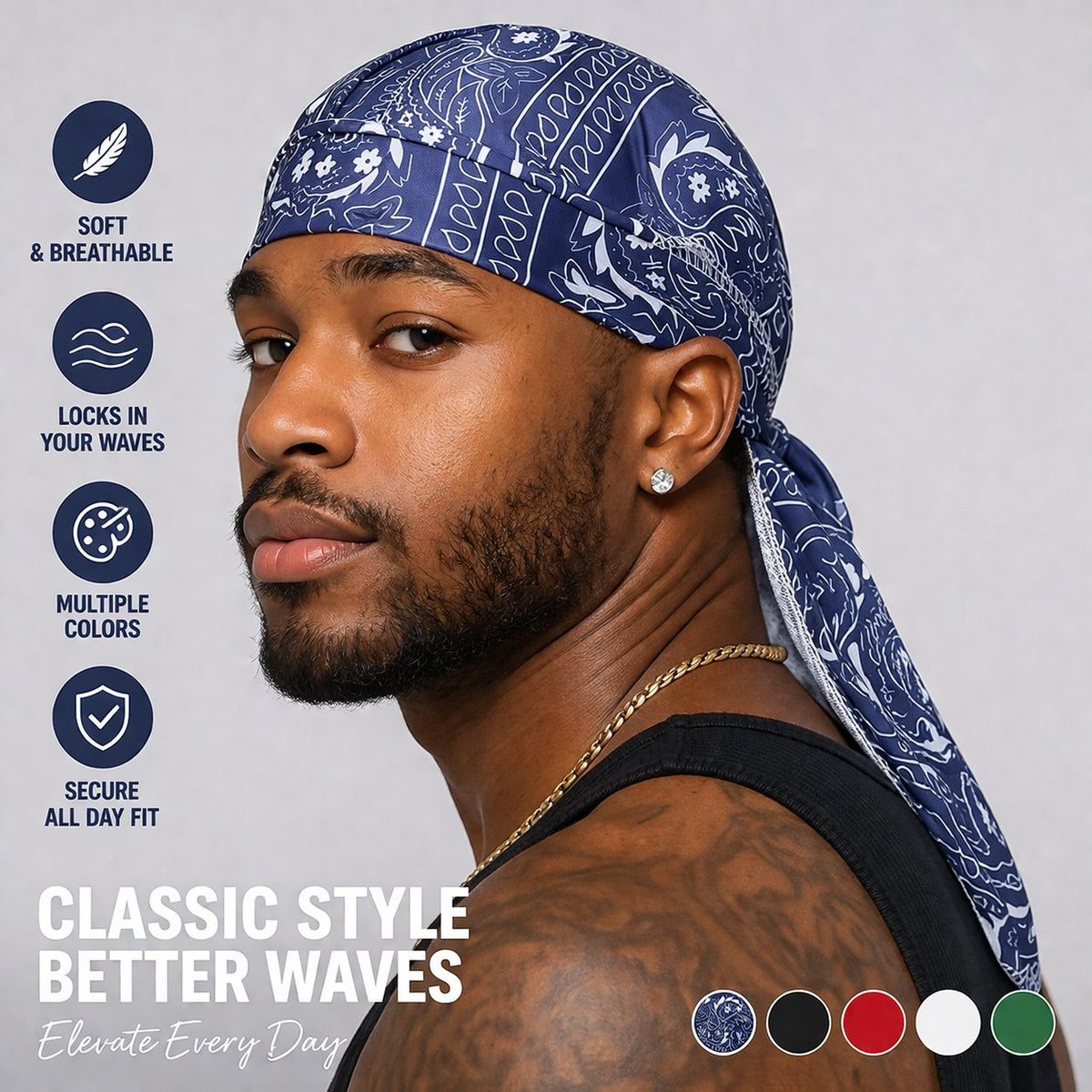 ❤️LIMITED 50% OFF🎁💨 Paisley Cooling Headscarf – Elastic Fit, No Pressure 🏃‍♂️🌿