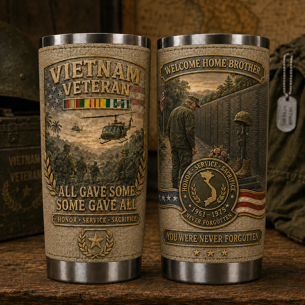 🔥 HOT SALE 55% OFF 🇺🇸 Vietnam War Veteran Commemorative Travel Tumbler