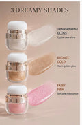 3-Shade Shimmer Highlighter with Puff | Face & Body Glow