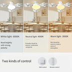 💥 55% OFF | Last Day ⏰ 🌬️ 2-in-1 Silent Ceiling Fan Light – Remote Control LED Fan with Foldable Blades & Timer 💡